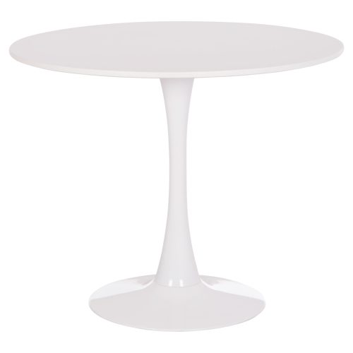 ΤΡΑΠΕΖΙ ΣΤΡΟΓΓΥΛΟ BROLIN HM18141.01 MDF TOP-ΒΑΣΗ ΜΕΤΑΛΛΙΚΗ--ΛΕΥΚΟ Φ90x73Υεκ