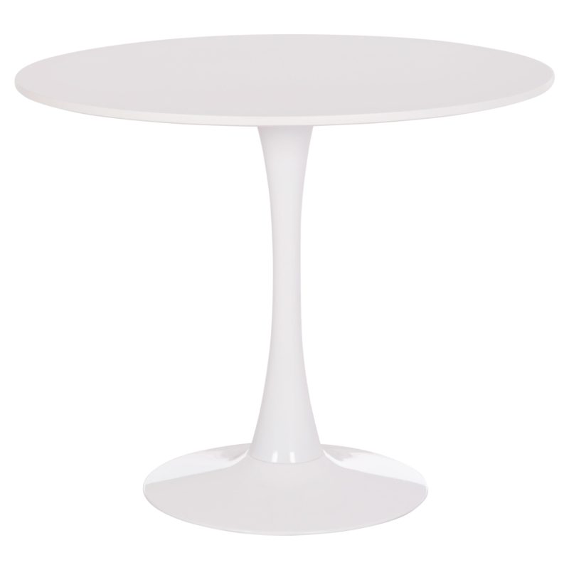 ΤΡΑΠΕΖΙ ΣΤΡΟΓΓΥΛΟ BROLIN HM18141.01 MDF TOP-ΒΑΣΗ ΜΕΤΑΛΛΙΚΗ--ΛΕΥΚΟ Φ90x73Υεκ