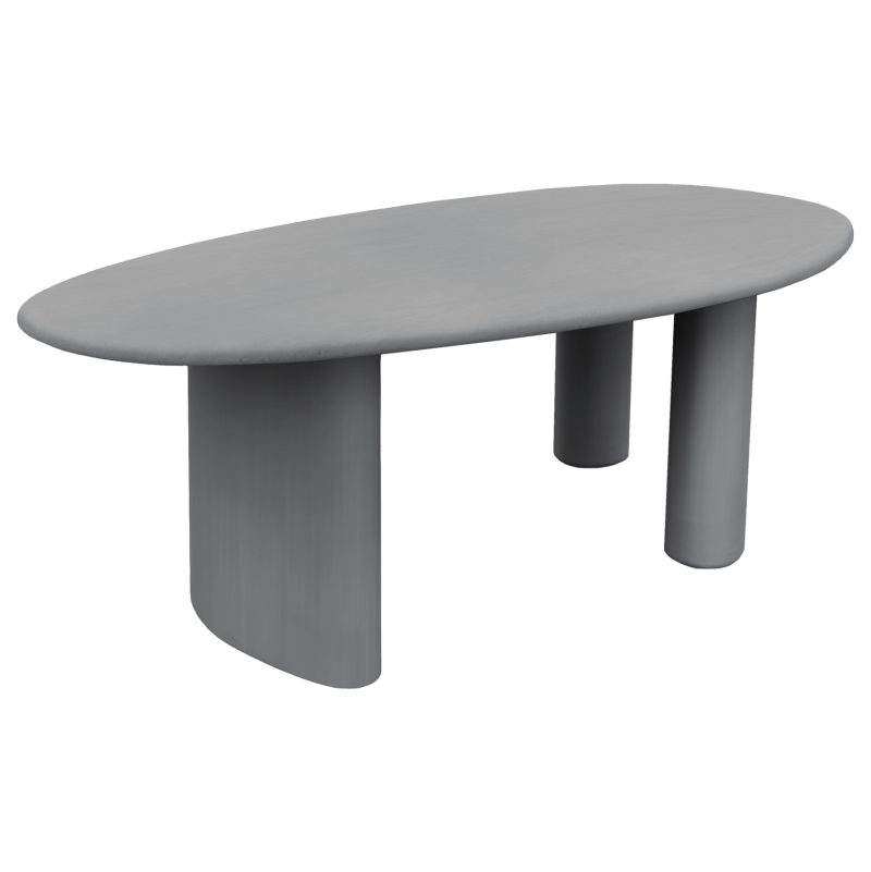 ΤΡΑΠΕΖΙ ΤΡΑΠΕΖΑΡΙΑΣ ΟΒΑΛ VOLPE HM6599.01 ΓΚΡΙ FIBER CEMENT 240x100x75Υεκ