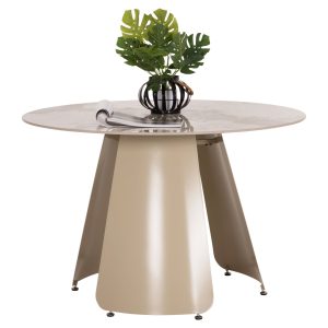 ΤΡΑΠΕΖΙ ΤΡΑΠΕΖΑΡΙΑΣ ROLLO HM9421.12 ΣΤΡΟΓΓΥΛΟ BLACK MARBLE Φ90x74Υεκ.