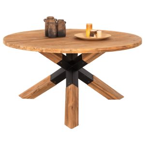 ΤΡΑΠΕΖΙ ΤΡΑΠΕΖΑΡΙΑΣ ROLLO HM9421.12 ΣΤΡΟΓΓΥΛΟ BLACK MARBLE Φ90x74Υεκ.