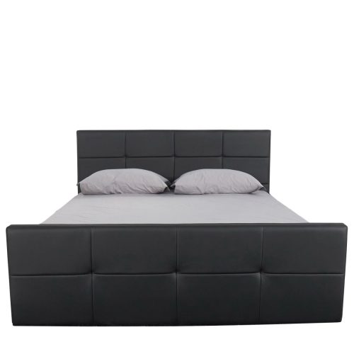 Κρεβάτι ArteLibre ANEMONE Μαύρο PU Με Αποθηκευτικό Χώρο 217.5x170.5x100cm(Στρώμα 160x200cm)