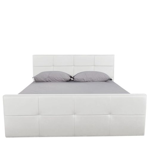 Κρεβάτι ArteLibre ANEMONE Λευκό PU Με Αποθηκευτικό Χώρο 217.5x170.5x100cm (Στρώμα 160x200cm)