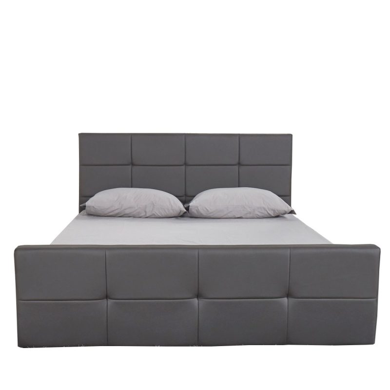 Κρεβάτι ArteLibre ANEMONE Γκρι PU 216x160.5x93cm (Στρώμα 150x200cm)